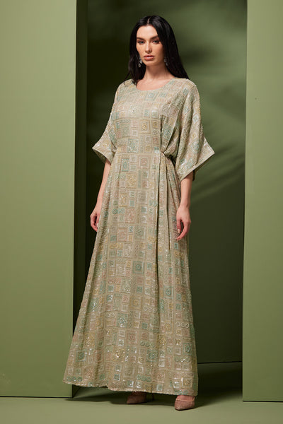 7707 GREEN MINT KAFTAN DRESSES
