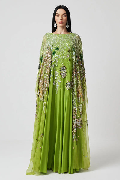 BOTANIC PISTACHIO GREEN KAFTAN DRESSES