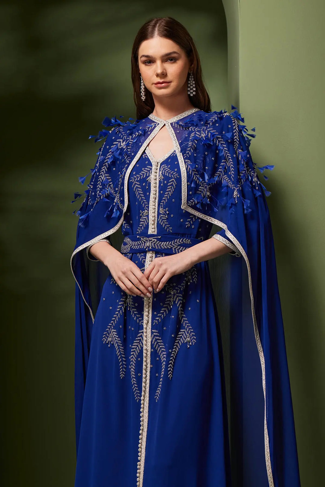 BOUDOUR CAPE DRESS - ROYAL BLUE BOUDOUR CAPE DRESS - ROYAL BLUE