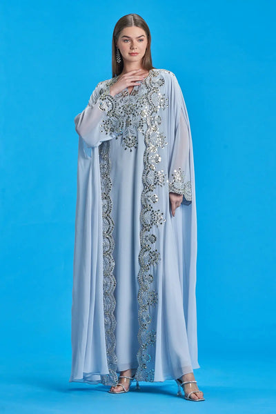 DANA CAPE AND DRESS - GREY DRESSES