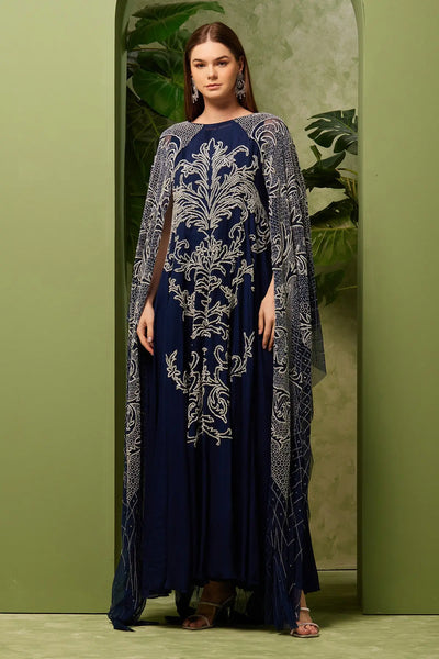 Lamis Navy Kaftan DRESSES