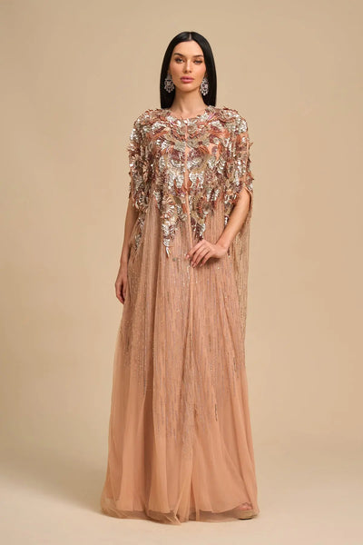 MILA BLUSH CAPE DRESSES