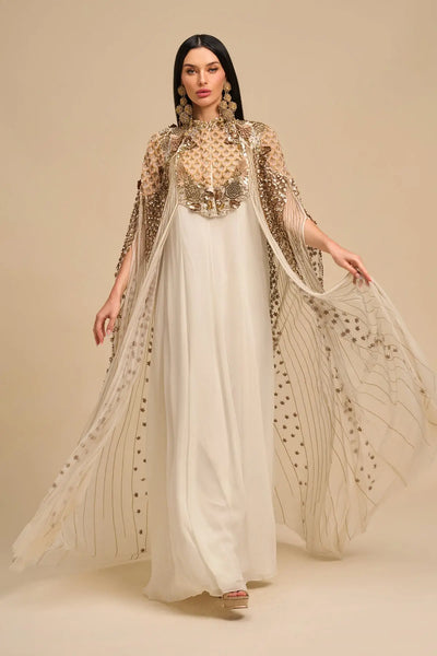 SOFIA CAPE AND DRESS - IVORY DRESSES