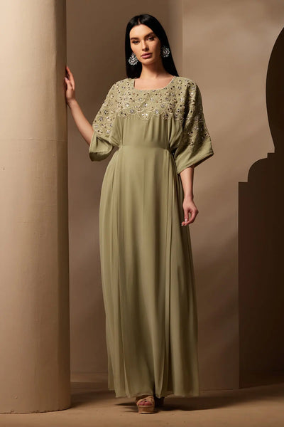 Somaya Kaftan  - Green DRESSES