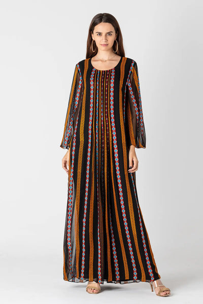 BLACK TRIBAL JALABIYA DRESSES